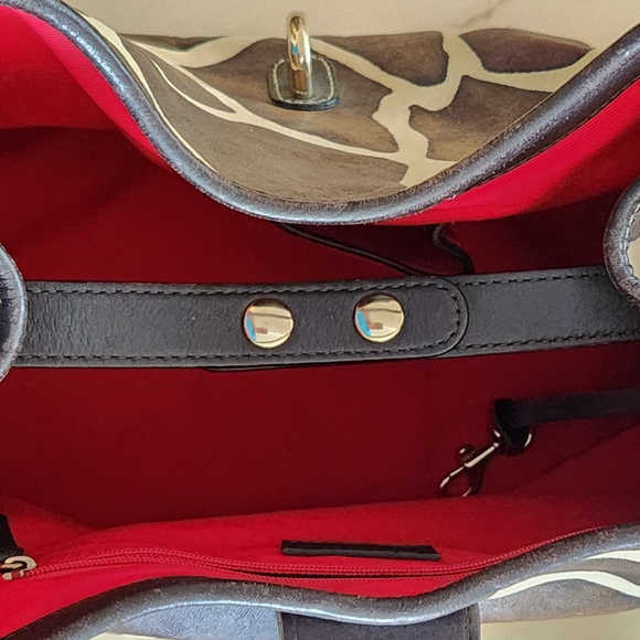 Dooney & Bourke Giraffe Print Shoulder Bag - Brown and Black - Picture 10 of 15